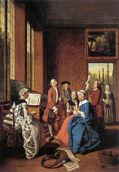 Jan Josef Horemans the Elder Concert in an Interior oil painting picture